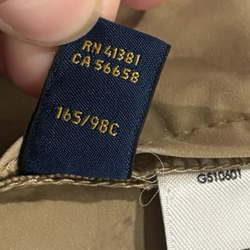 Polo Ralph Lauren Pants Mens 38x30 Classic Fit Stretch Chino Khaki Dress Casual